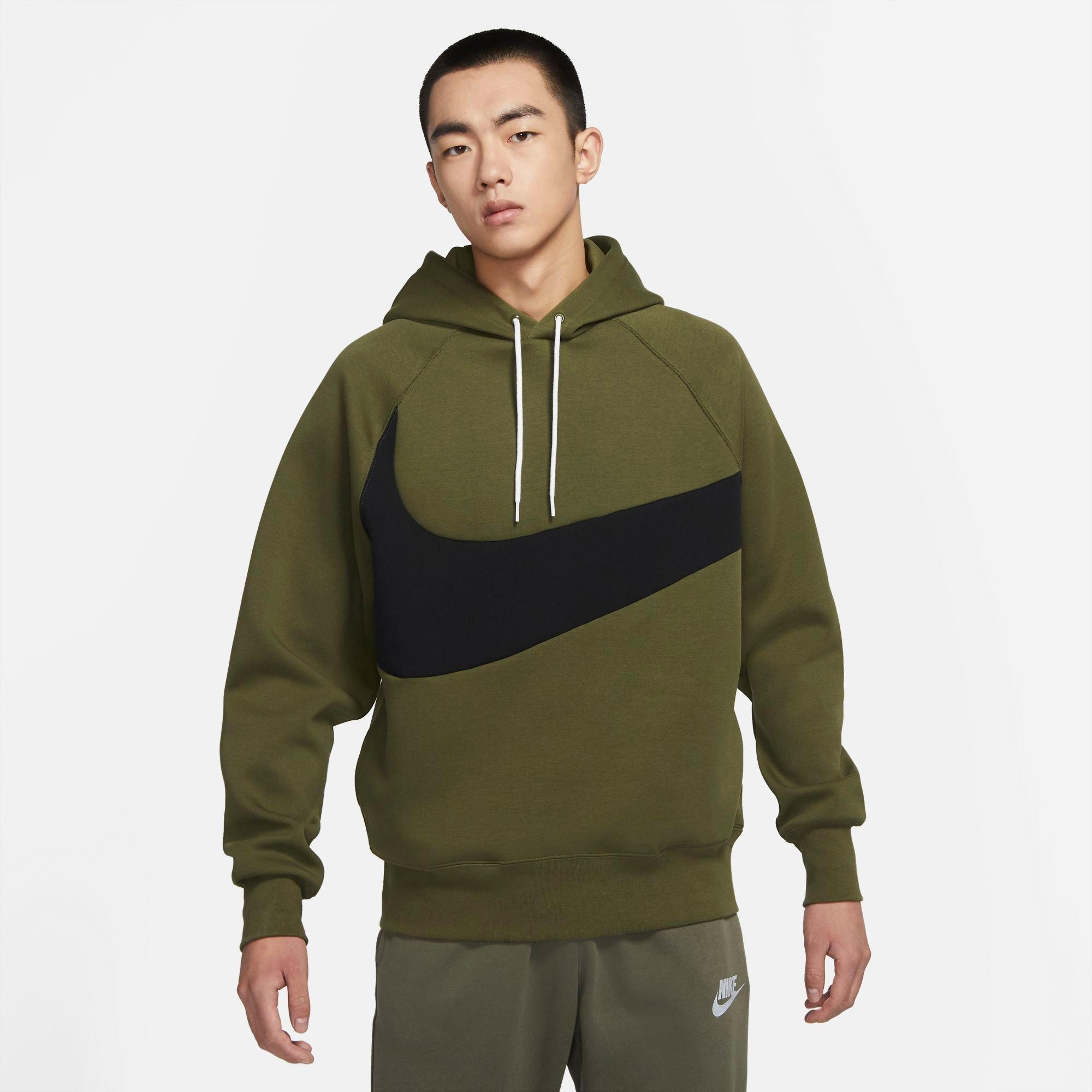 Nike Men's Sportswear Swoosh Tech Fleece Pullover Hoodie - Green